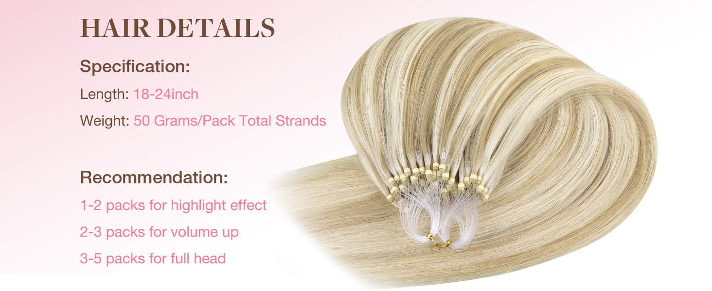  Micro Loop Hair Extensions Real Human Hair