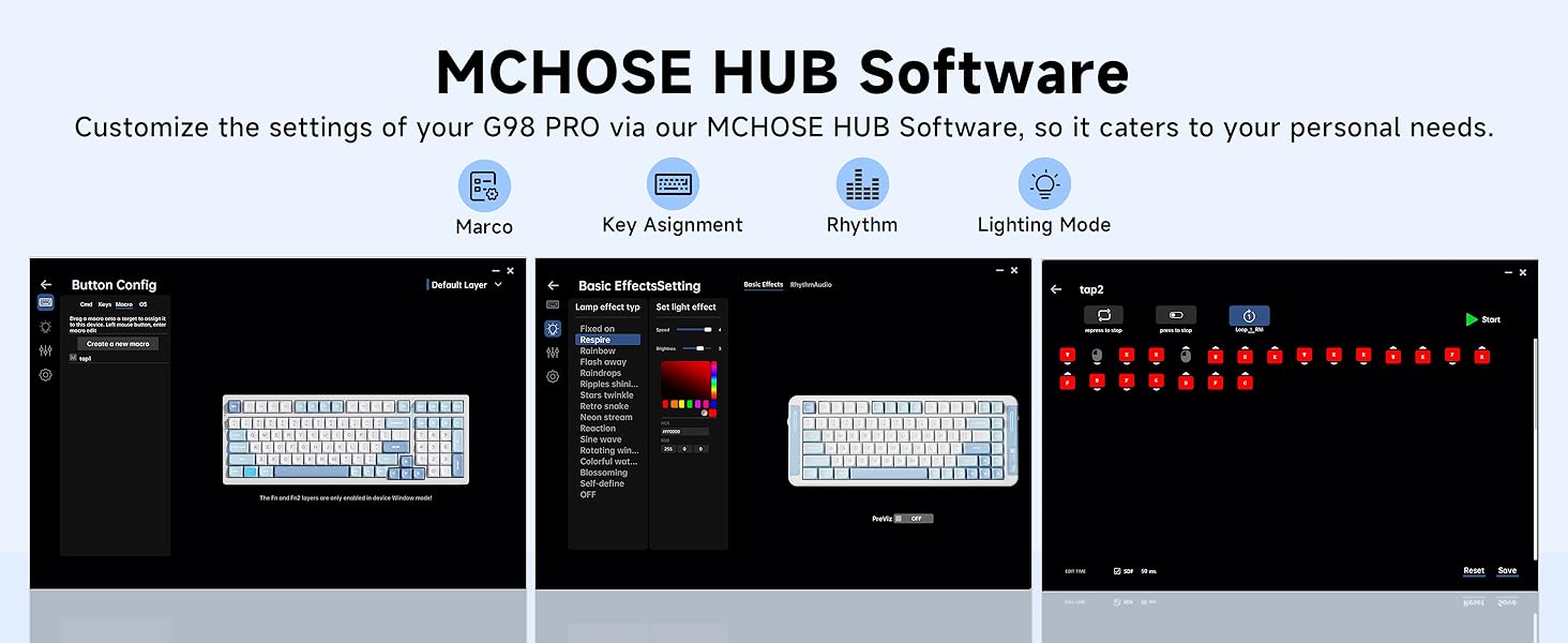 wireless rgb keyboard 96 percent keyboard mechanical keyboard hot swappable