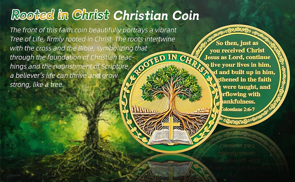Rooted in Christ Christian Challenge Coin