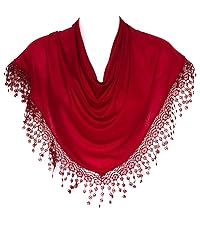 小物 triangle star scarf Hat To Socks Triangle Scarf with Bobbin Lace Fringes for