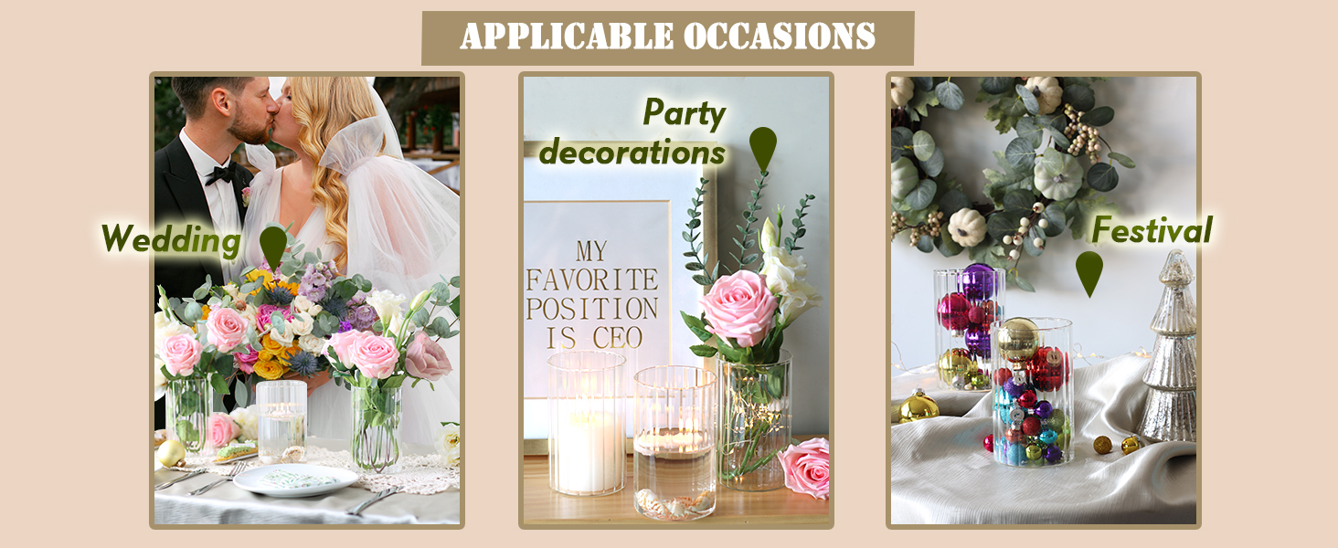 6 Inches Clear Ribbed Bud Vases