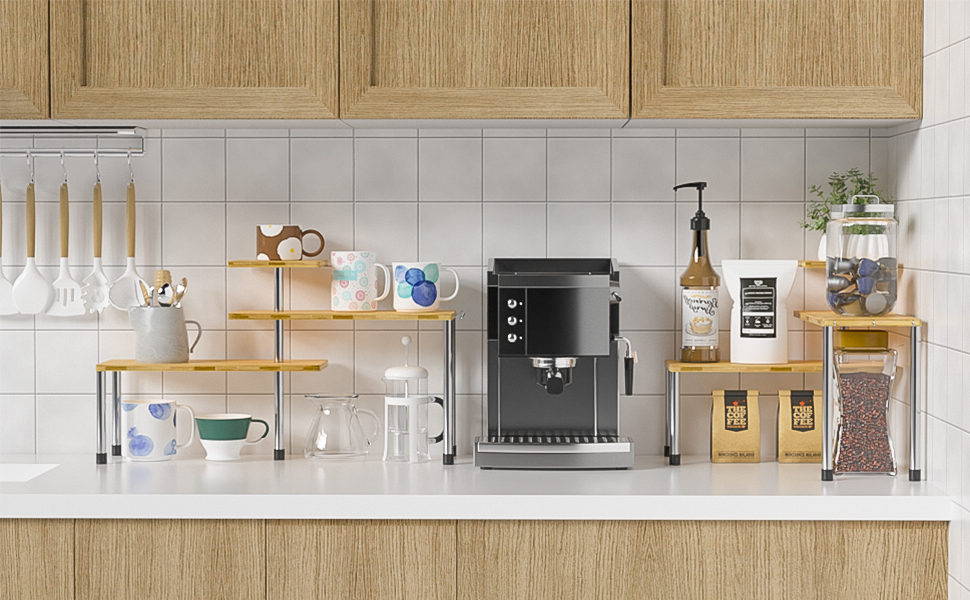 Hellojin Kitchen Countertop Organizer Corner Shelf 3 Tier