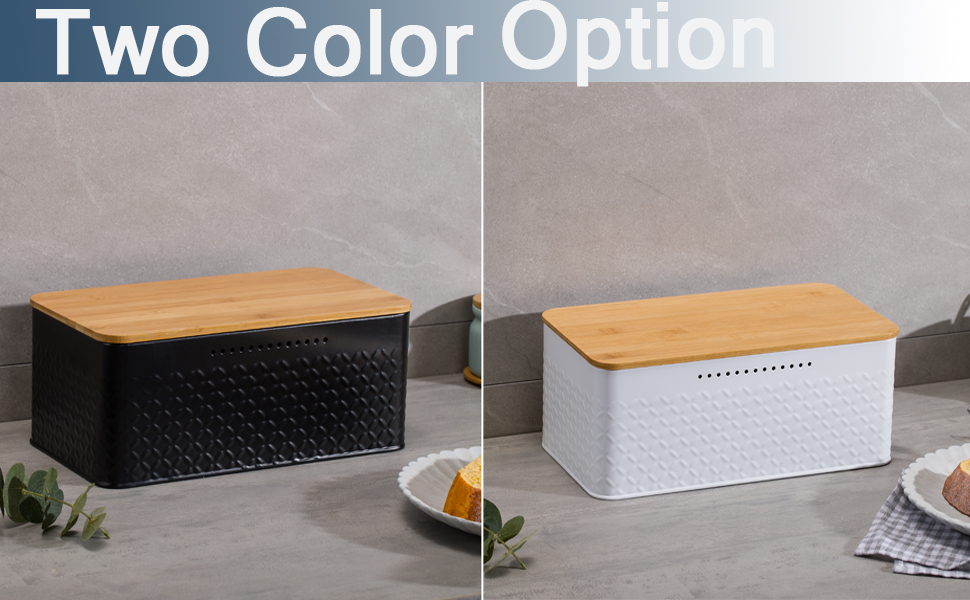 HUAGHLL Bread Box for Kitchen Countertop Black Bread