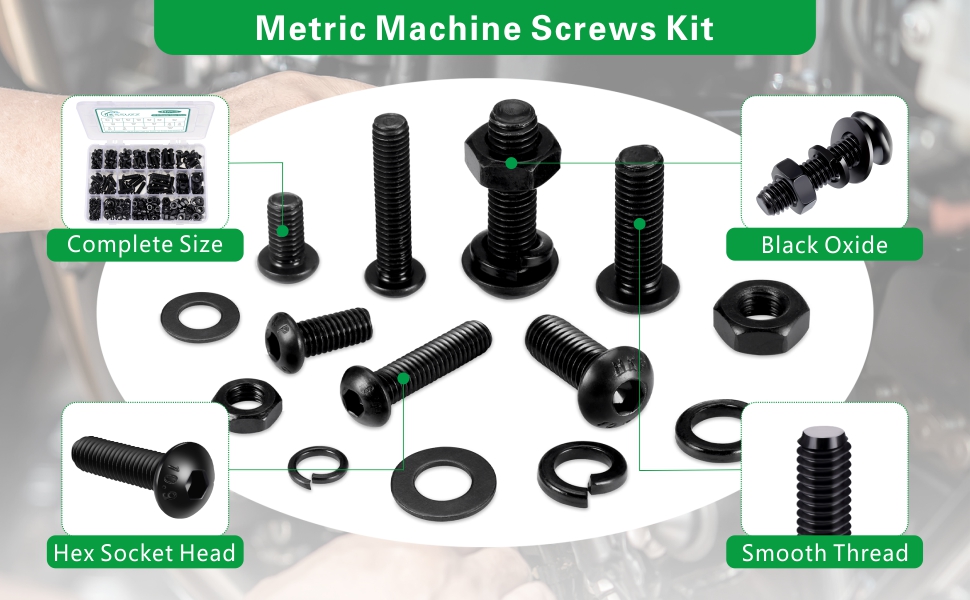 447PCS Metric Nuts and Bolts Assortment Kit M6 M8 Screws Assortment