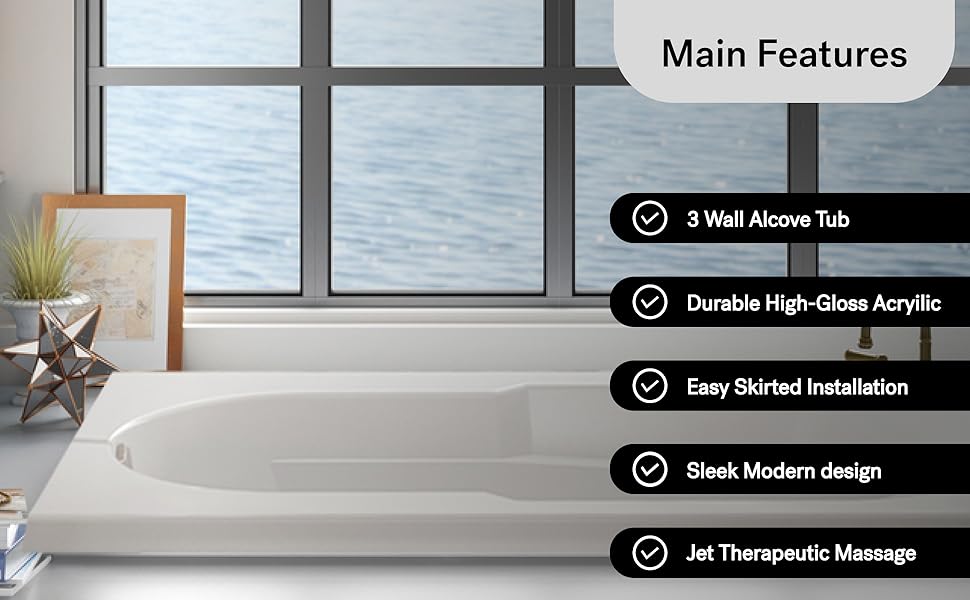 Jacuzzi SIGNATURE Acrylic Drop-In Bathtub, Soaking Sanctuary, Slip