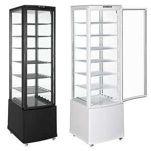 Amazon | Hijiru 大型4面ガラス冷蔵ショーケース 280L/ブラック