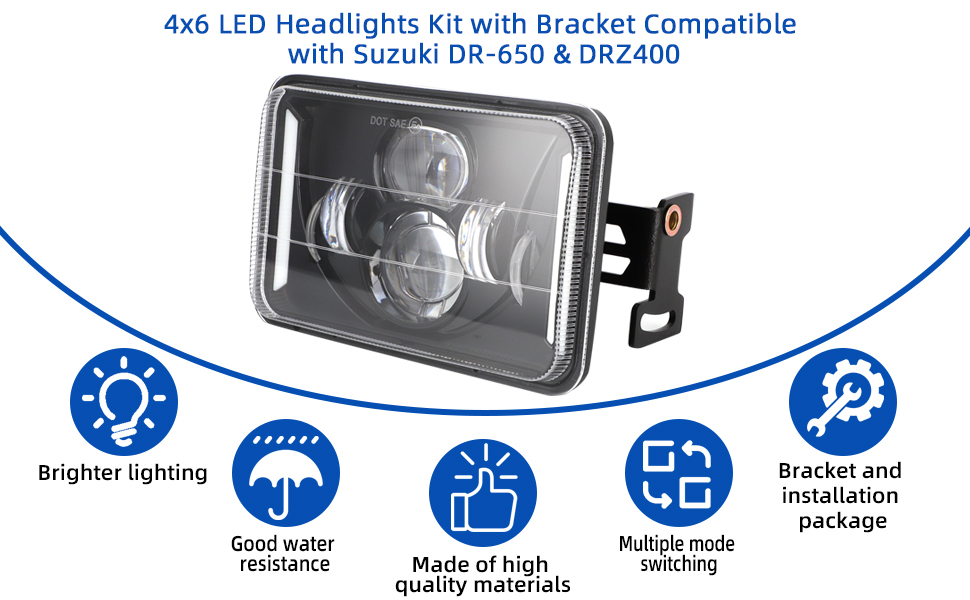 Amazon.com: WIKIBB 4x6 LED Headlights Kit with Bracket
