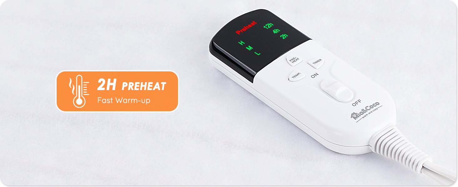 Mia&Coco Electric Heated Blanket Single, Heated Underblanket with