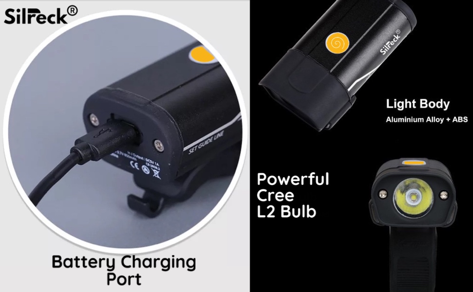 Silreck Rechargeable Bike Lights Water Proof Back & Front Light Easy