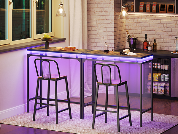 Amazon.com: YATINEY Bar Table with LED Lights, Counter