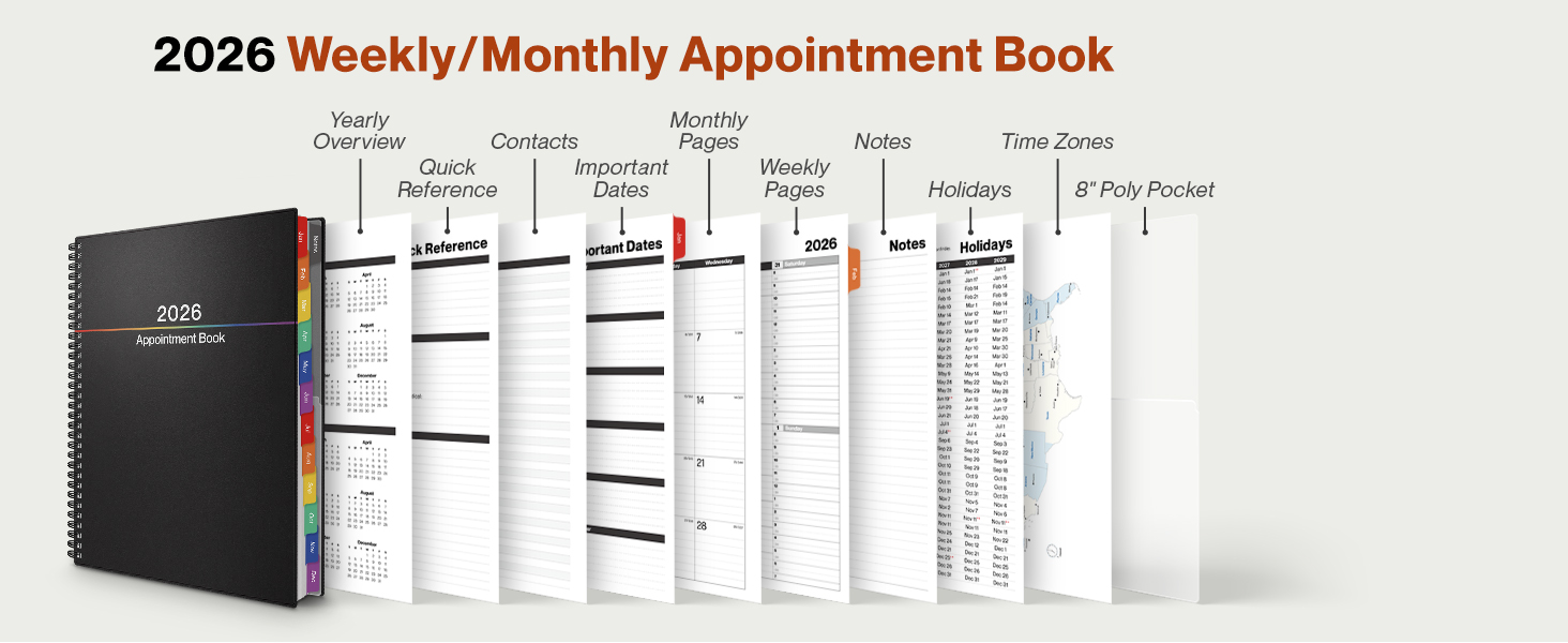 2026 Weekly/Monthly Planner Book