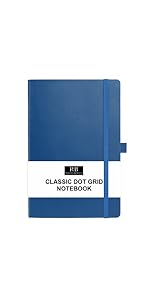 dot grid notebook with blue cover