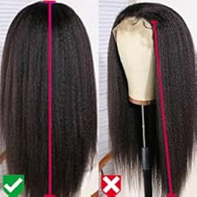 kinky straight lace front wig human hair