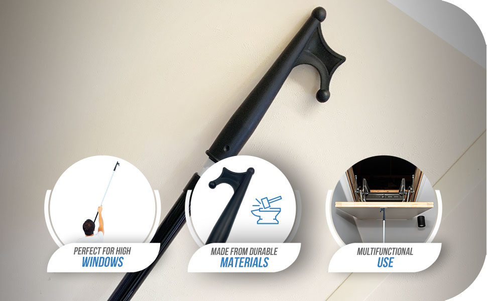 Telescopic Window Pole Opener, 126cm 220cm Extendable Loft Ladder