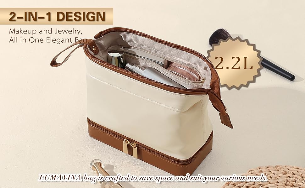 Amazon.com : Lumayina 2-In-1 Jewelry Box and Makeup Bag with