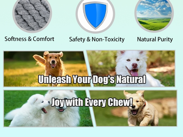 ADUCK Pet Puppy Dog Cotton Rope Chew Toys for Teeth Cleaning, Elephant and Giraffe Design