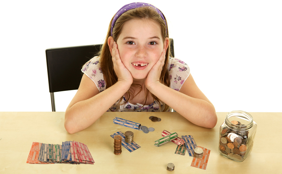 150 PCS Coin Wrappers,5 Denominations Coin Rollers Paper for Assort