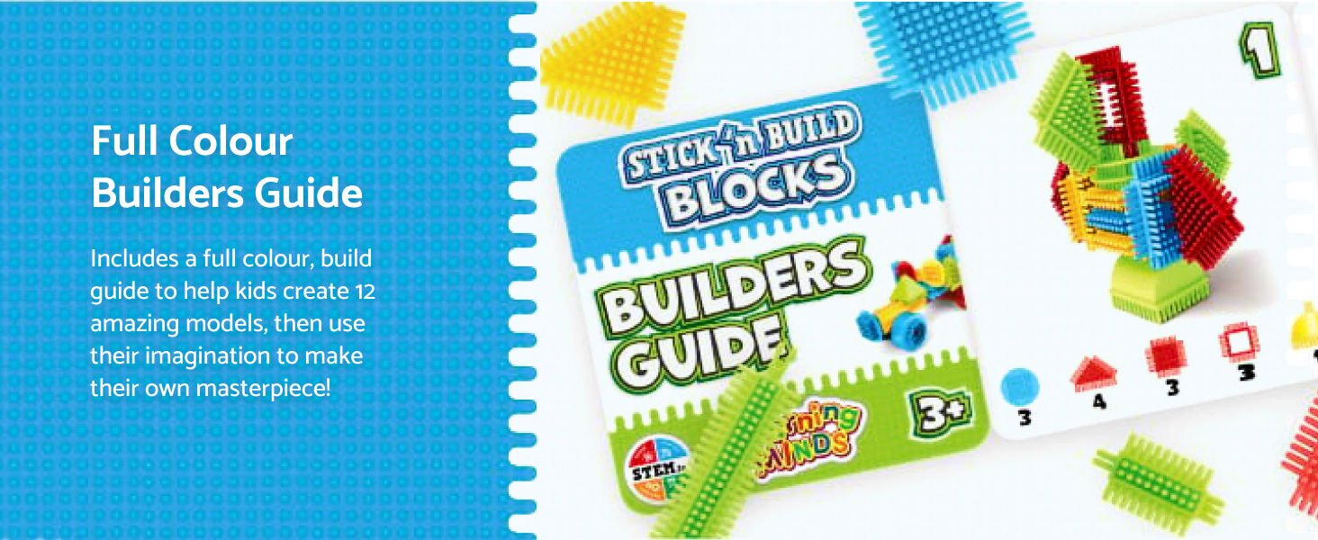 Learning Minds Stick 'n Build Bricks Building Blocks For 2 Year Olds