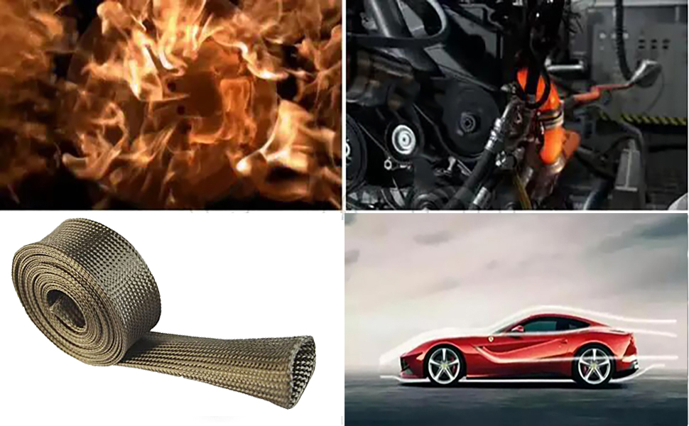 Spark Plug Wire Heat Shield 2500 Degree Basalt fiber Wrap Heat Sleeve