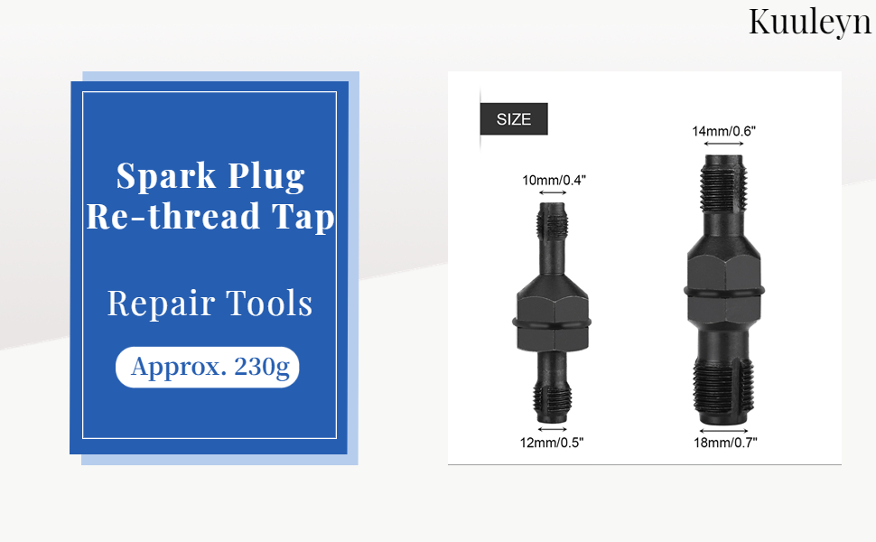 Thread Chaser,2Pcs Carbon Steel Spark Plug Thread Insert