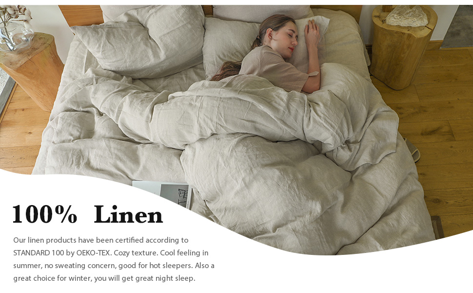 linen duvet cover with pillowcases