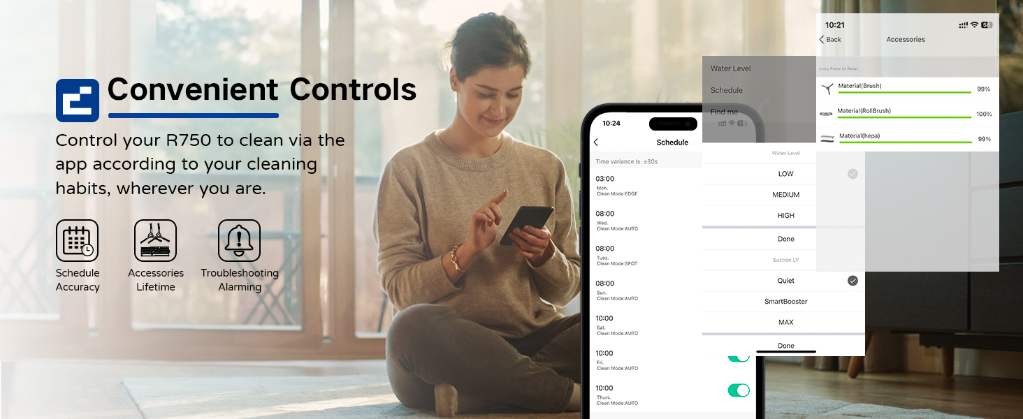 Coredy R750 Robot Vacuum Cleaner, Compatible with Alexa
