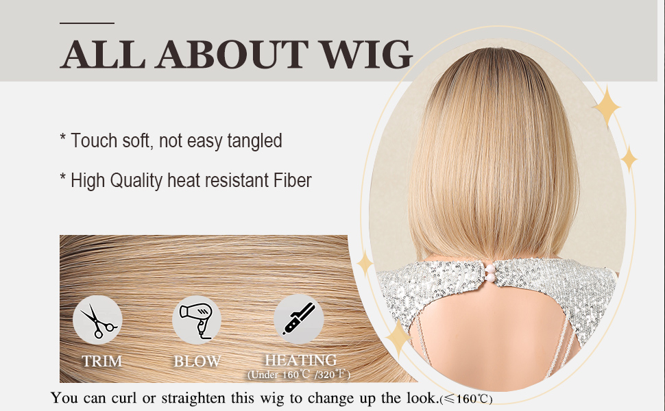 Esmee Short Straight Blonde Bob Wigs for Women