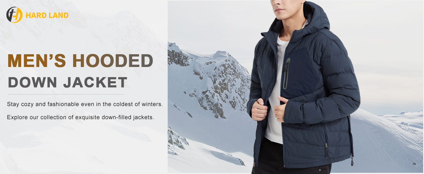 mens hooded down jacket