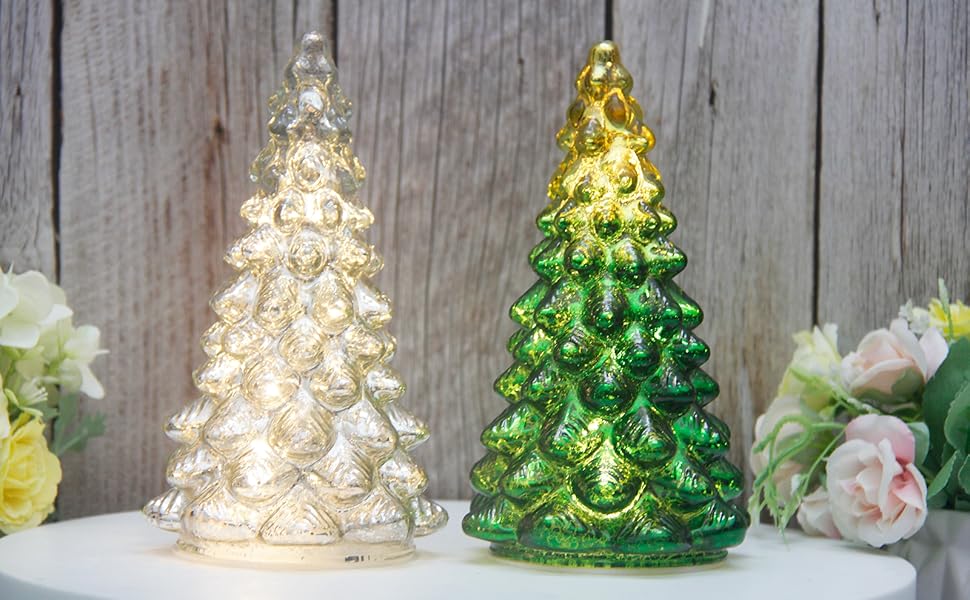 CFDECOR Christmas Decor Mercury Glass Christmas Tree with