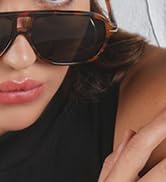 YouthMall Retro Aviator Sunglasses for Women Men Trendy Oversized Square Aviator Sun Glasses 70s ...