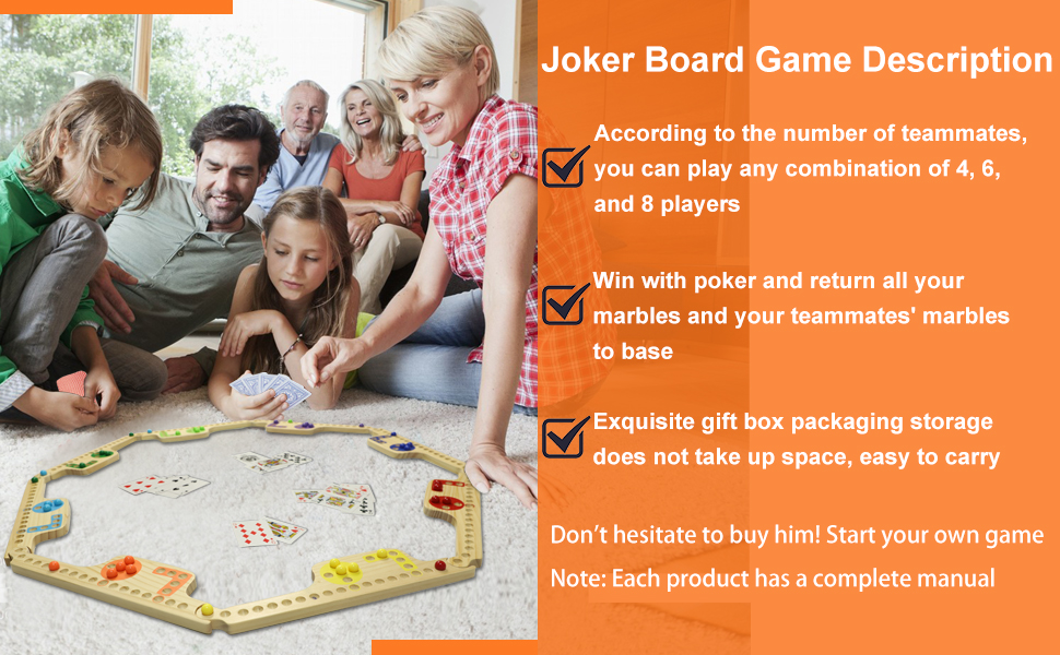 Grhonior Marbles and Jokers Board Game Pegs and Jokers Real