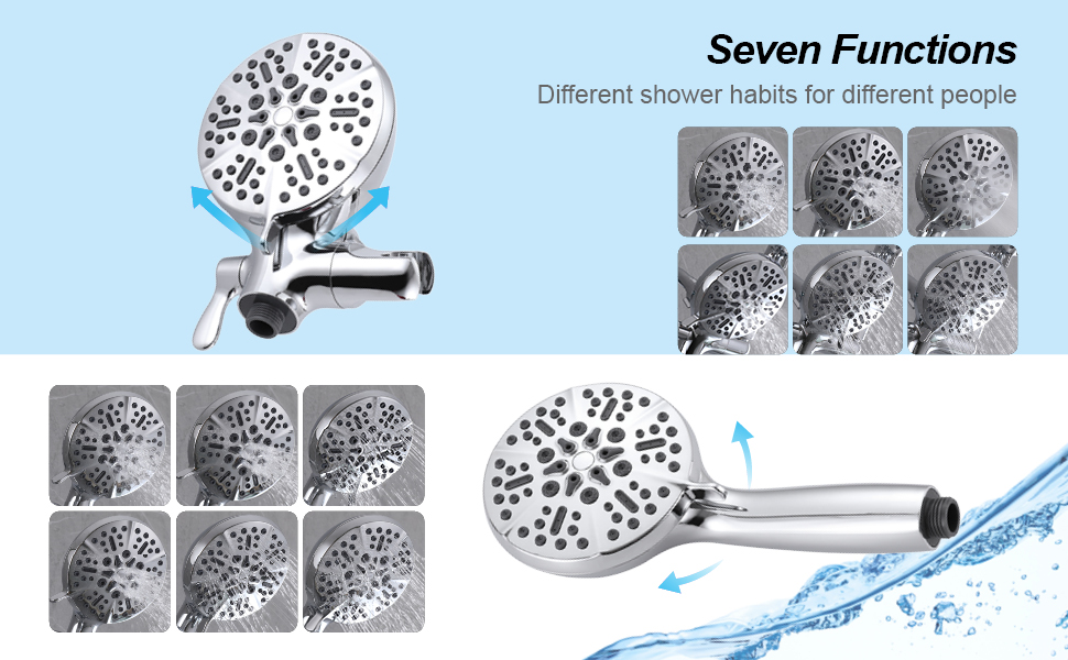 BANGPU Dual Function Shower Faucet Set with Valve High Pressure Double