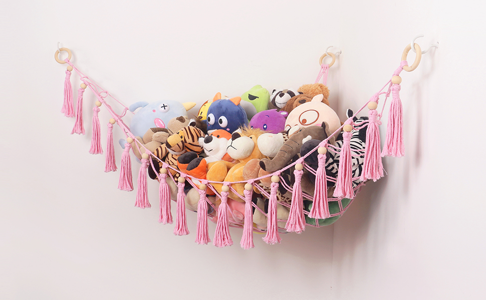 KIDDI MIDY Stuffed Animal Net Toy Hammock, Large Hanging Storage