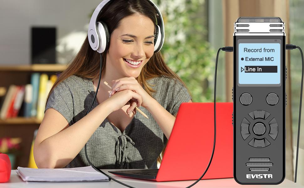 EVISTR V508 40gb Digital Voice Recorder for Lectures Meetings