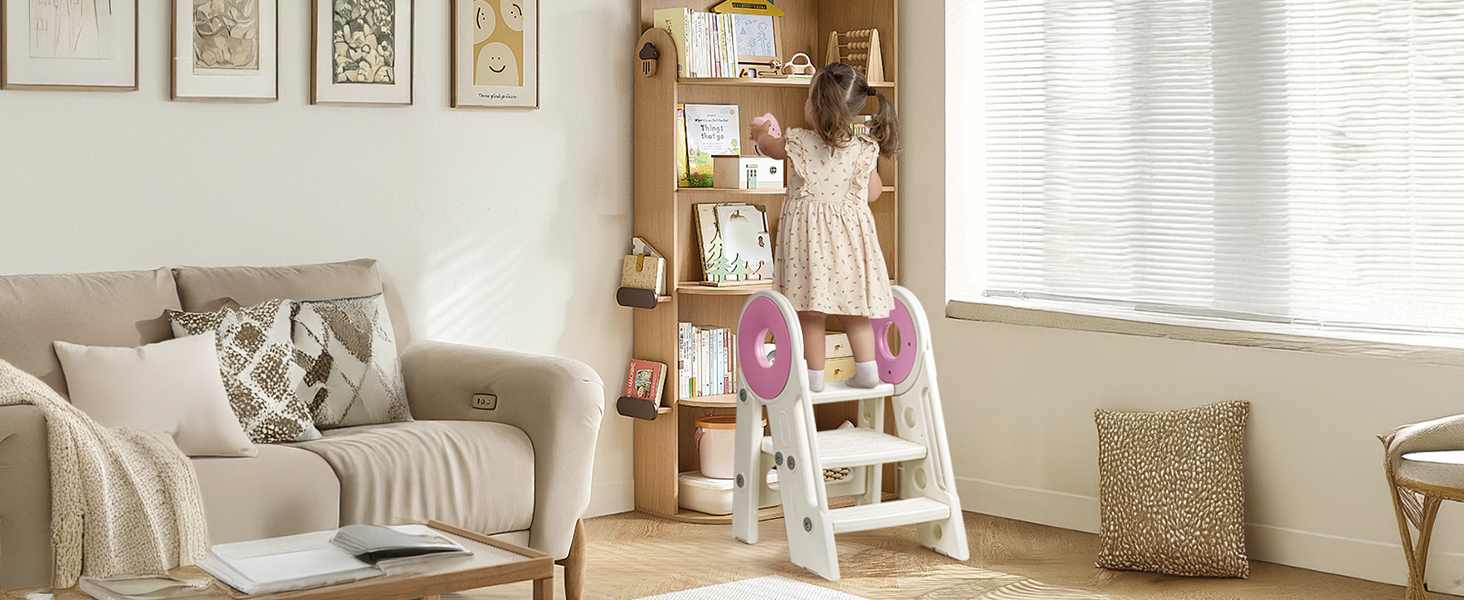Toddler Step Stool for Bathroom Sink, 3in1 Foldable Step