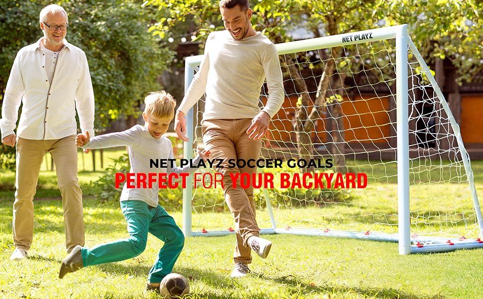 NET PLAYZ Backyard Soccer Goal Soccer Net, 6x4Ft High
