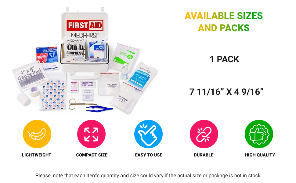 ABC Shield Safety First Aid Kit For College Dorm Student Sports First Aid Kit For School Emergency