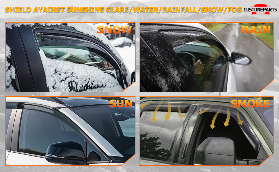 Window Visors Shade Sun Rain Guards