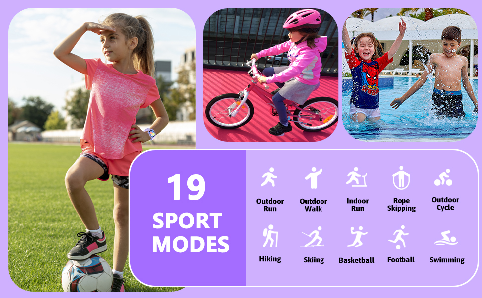 Smart watch for kids with 19 sport modes