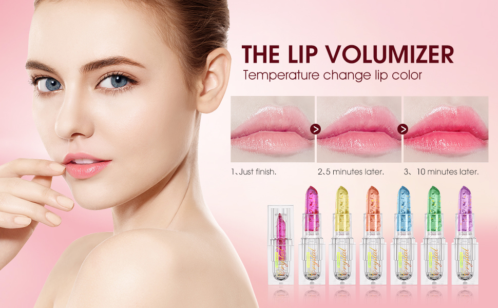 LANGMANNI Pack of 6 Crystal Color Changing Lipstick, Base&Brighten Natural Aloe