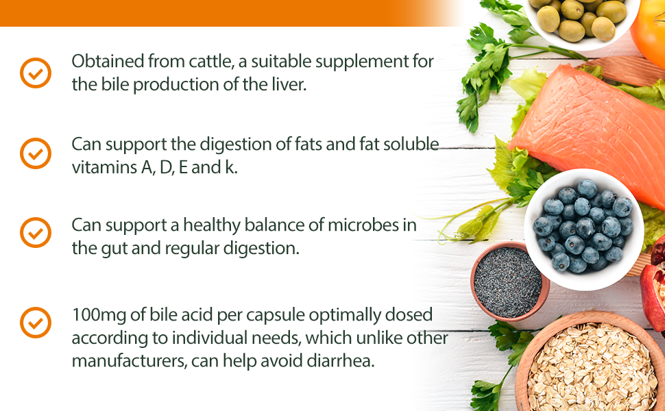 GALLMET Mix 60x Ox Bile 100mg Bile Salt with 37.5mg herbs naturally can support after