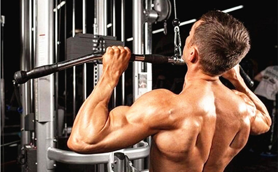 IMULGY LAT Pulldown Bars, Curl Bar Attachment with