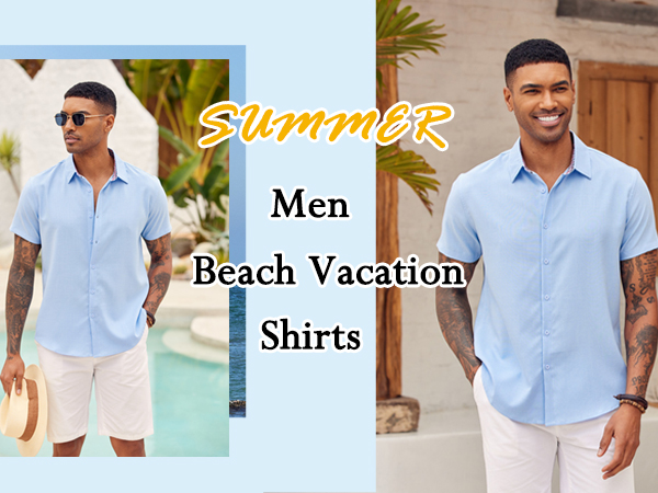 トップス HEALTH Summer Shirts #2 Amazon.com: COOFANDY Mens Linen Shirt Casual Short Sleeve