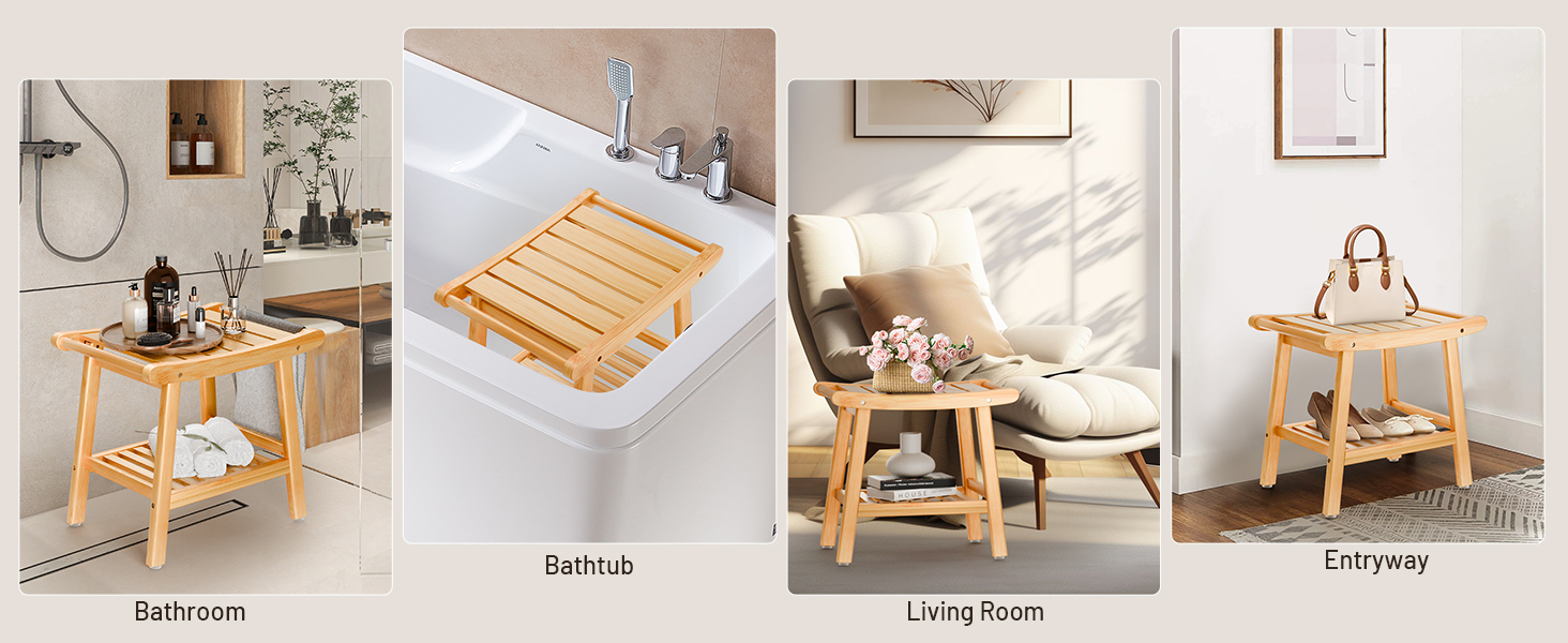 bamboo shower stool