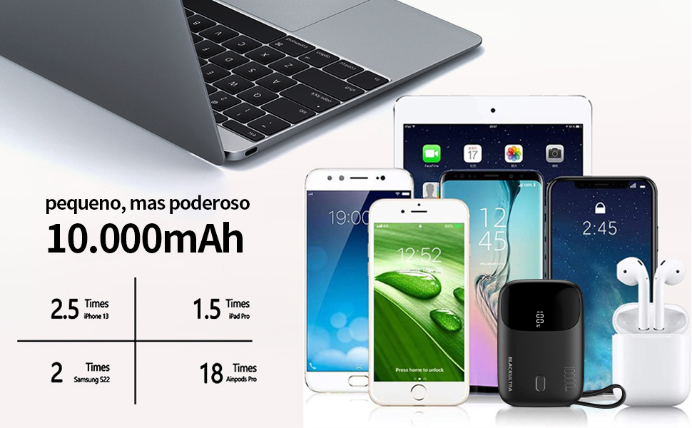 a3ee1f7b-30e3-4d40-9440-977c66771900.__CR0,0,970,600_PT0_SX970_V1___ Carregador Portátil 10000mAh com Display LED, Mini Power Bank Rápido 22.5W com PD 3.0 e QC 3.0, USB-C Leve e Compatível com iPhone 16/15/14/13/12/11 e Samsung, Preto