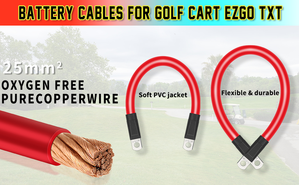 GOANYERE Golf Cart Battery Cables Wiring Kit for EZGO TXT