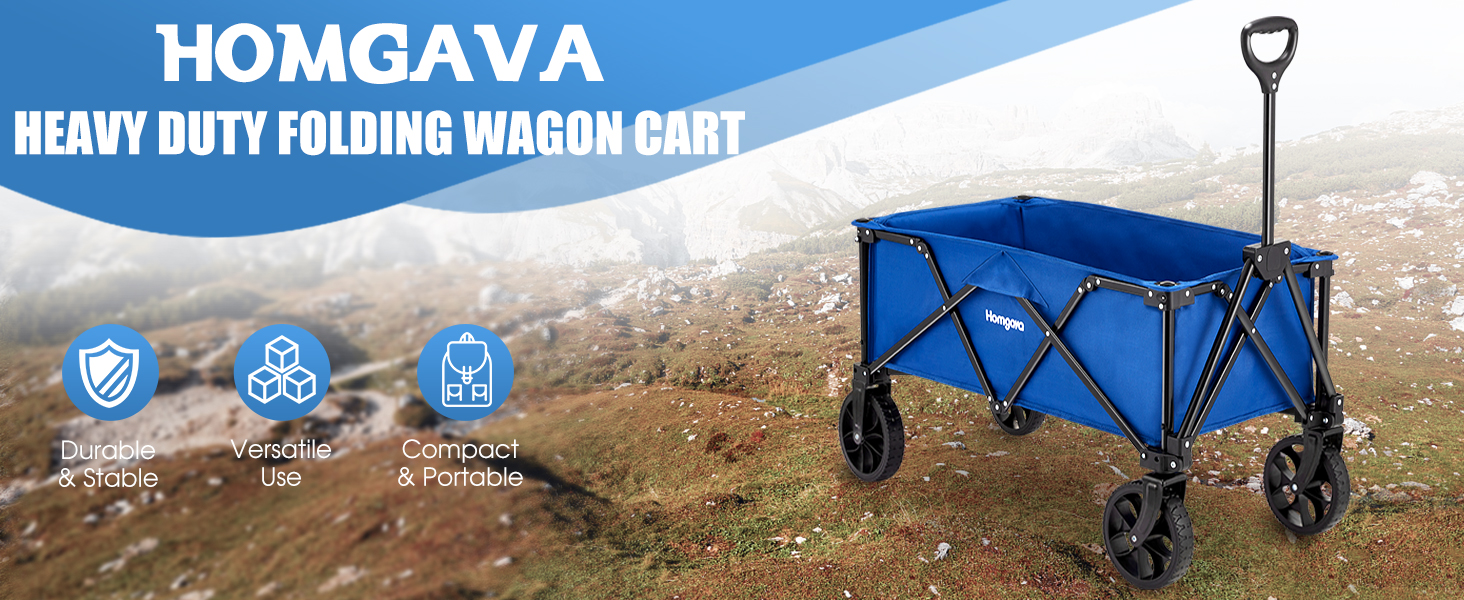 Homgava Collapsible Folding Wagon Cart, Portable Large