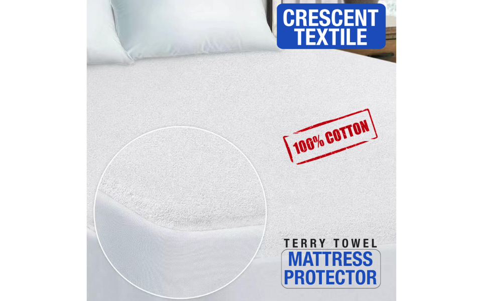 100 Waterproof 30cm Deep Terry Towel Pure Cotton Mattress Protector