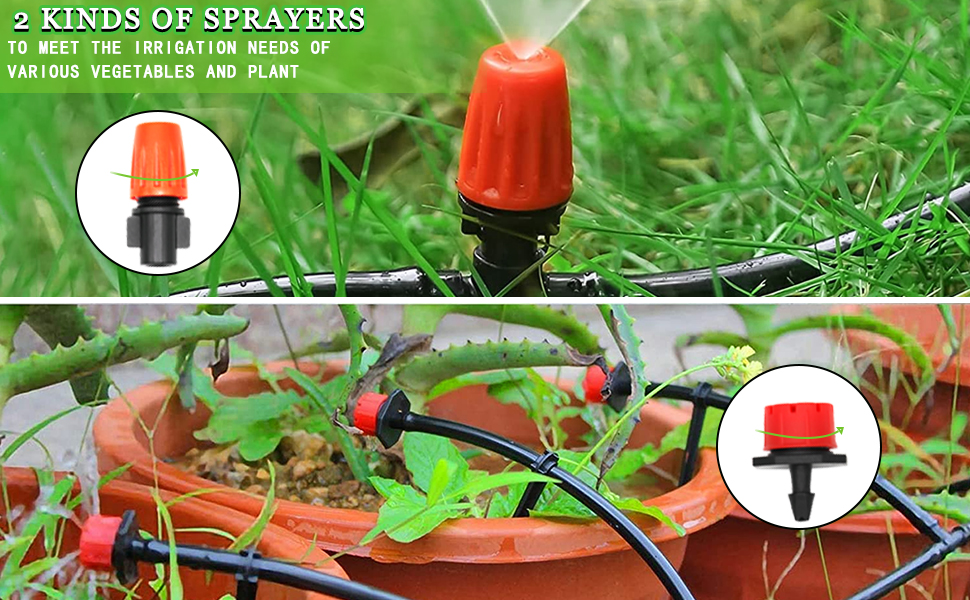 IRmm Irrigation System Kit, 165FT/50M Drip Irrigation Hose+200PCS Drip