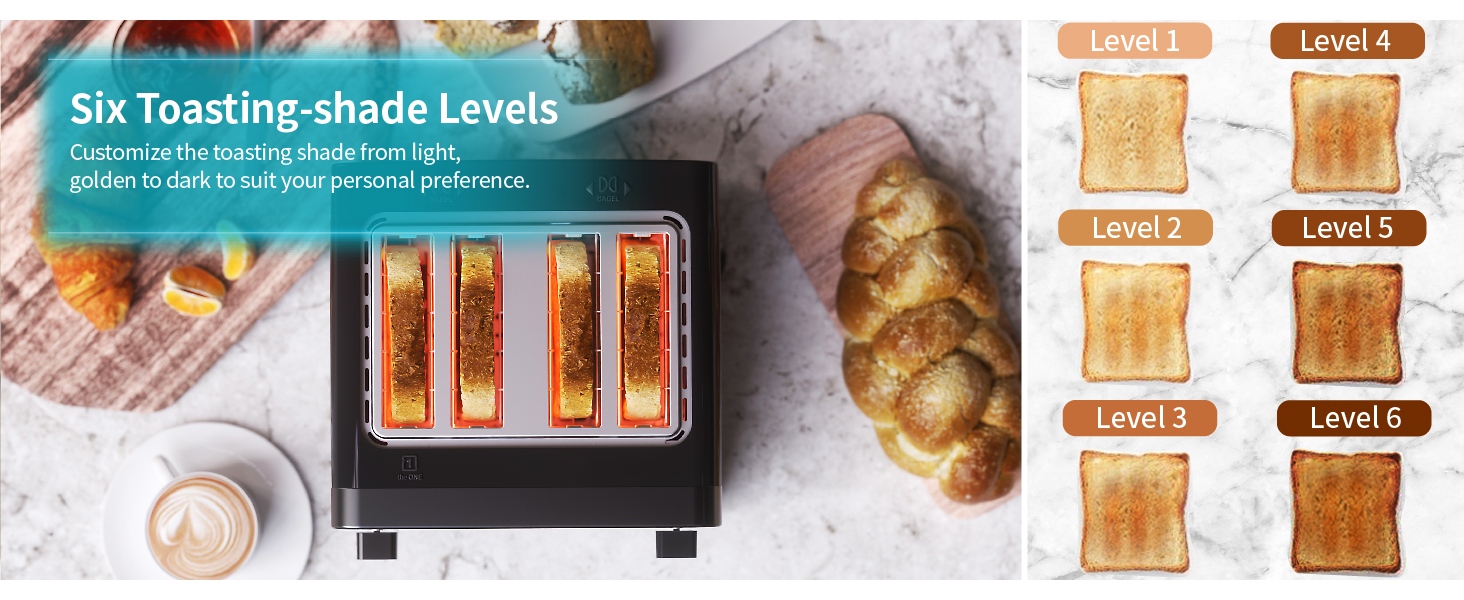 Gevi Toaster 4 Slice,Led Display Touchscreen Bagel Toaster
